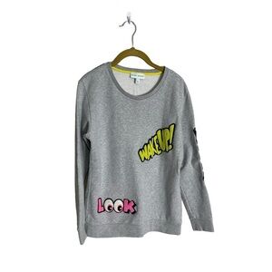 Mira Mikati Saying Popart Gray Sweatshirt Small Made in Portugal